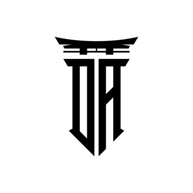 İlk logo geometrik modern Torii Kapısı Japon stili tasarımı ile izole edilmiş arka plan, minimalist geometrik Japon tarzı logo.