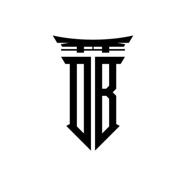 İlk logo geometrik modern Torii Kapısı Japon stili tasarımı ile izole edilmiş arka plan, minimalist geometrik Japon tarzı logo.