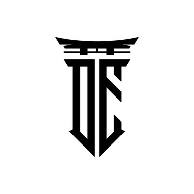 İlk logo geometrik modern Torii Kapısı Japon stili tasarımı ile izole edilmiş arka plan, minimalist geometrik Japon tarzı logo.