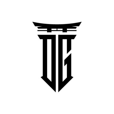 İlk logo geometrik modern Torii Kapısı Japon stili tasarımı ile izole edilmiş arka plan, minimalist geometrik Japon tarzı logo.