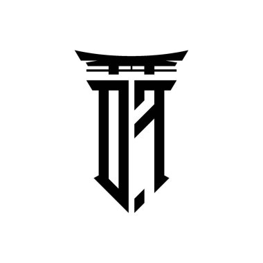 İlk logo geometrik modern Torii Kapısı Japon stili tasarımı ile izole edilmiş arka plan, minimalist geometrik Japon tarzı logo.