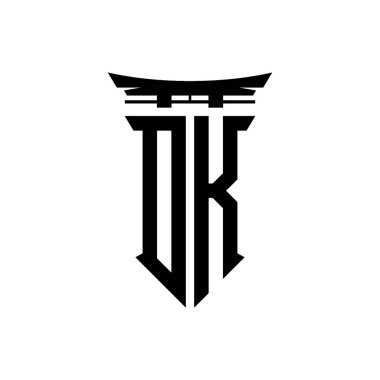 İlk logo geometrik modern Torii Kapısı Japon stili tasarımı ile izole edilmiş arka plan, minimalist geometrik Japon tarzı logo.