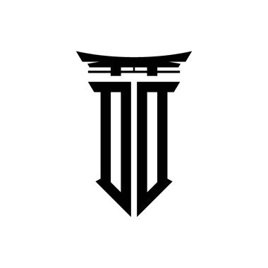 İlk logo geometrik modern Torii Kapısı Japon stili tasarımı ile izole edilmiş arka plan, minimalist geometrik Japon tarzı logo.