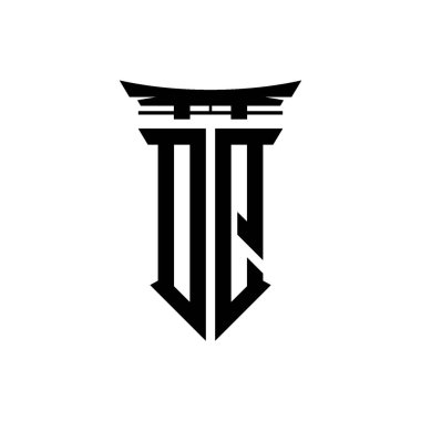 İlk logo geometrik modern Torii Kapısı Japon stili tasarımı ile izole edilmiş arka plan, minimalist geometrik Japon tarzı logo.
