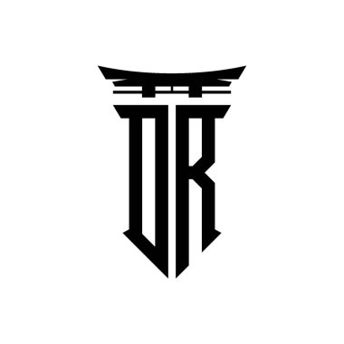 İlk logo geometrik modern Torii Kapısı Japon stili tasarımı ile izole edilmiş arka plan, minimalist geometrik Japon tarzı logo.