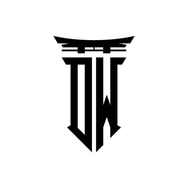 İlk logo geometrik modern Torii Kapısı Japon stili tasarımı ile izole edilmiş arka plan, minimalist geometrik Japon tarzı logo.