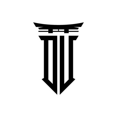 İlk logo geometrik modern Torii Kapısı Japon stili tasarımı ile izole edilmiş arka plan, minimalist geometrik Japon tarzı logo.