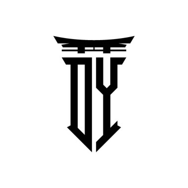 İlk logo geometrik modern Torii Kapısı Japon stili tasarımı ile izole edilmiş arka plan, minimalist geometrik Japon tarzı logo.