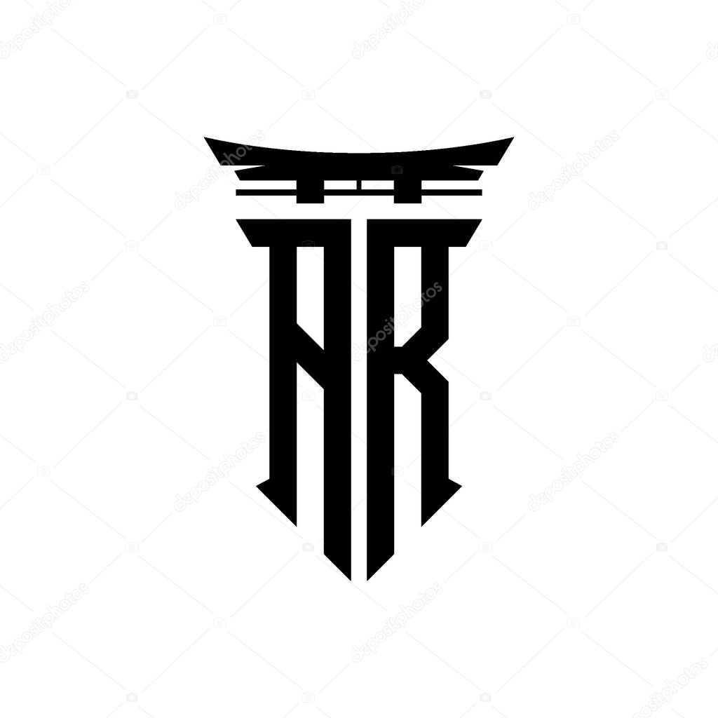 Logo initial monogram with geometric modern Torii Gate Japanese style design in isolated background, minimalist geometric japanese style logo.