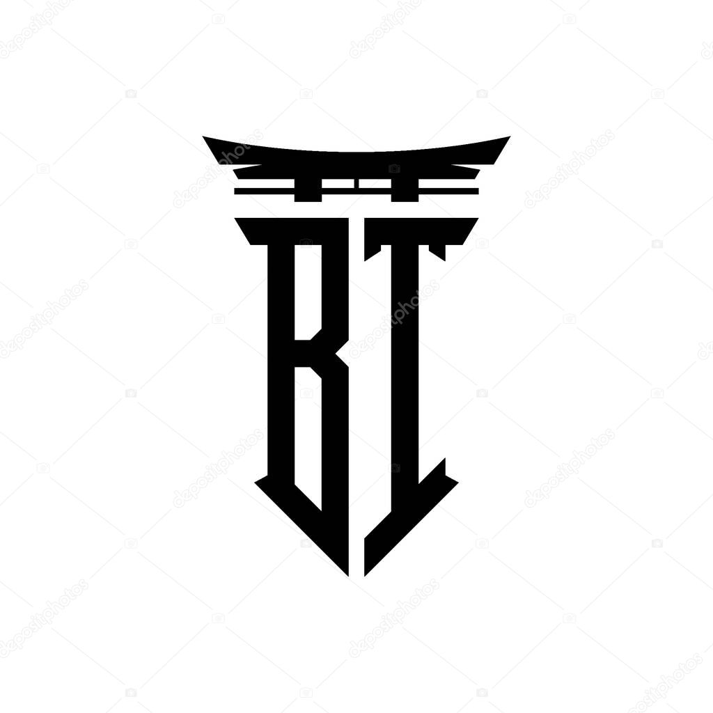 Logo initial monogram with geometric modern Torii Gate Japanese style design in isolated background, minimalist geometric japanese style logo.