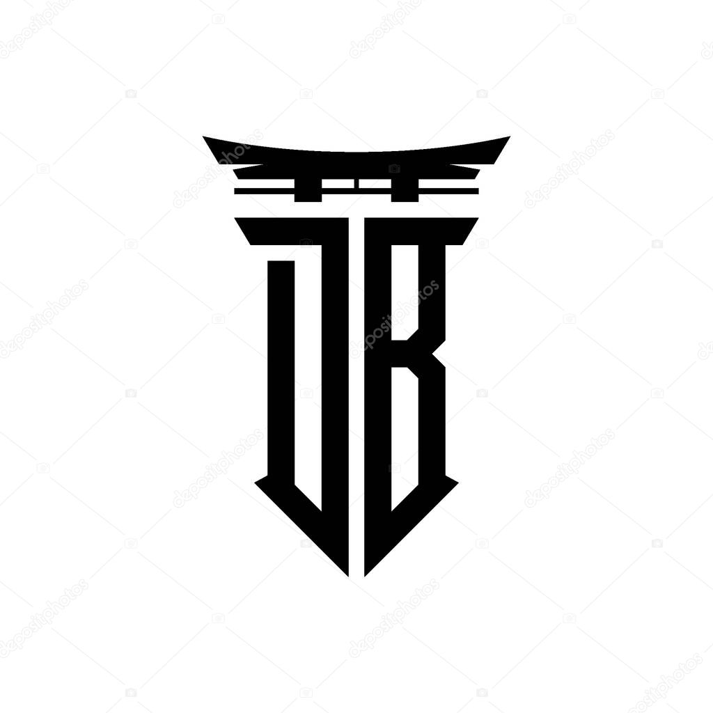 Logo initial monogram with geometric modern Torii Gate Japanese style design in isolated background, minimalist geometric japanese style logo.