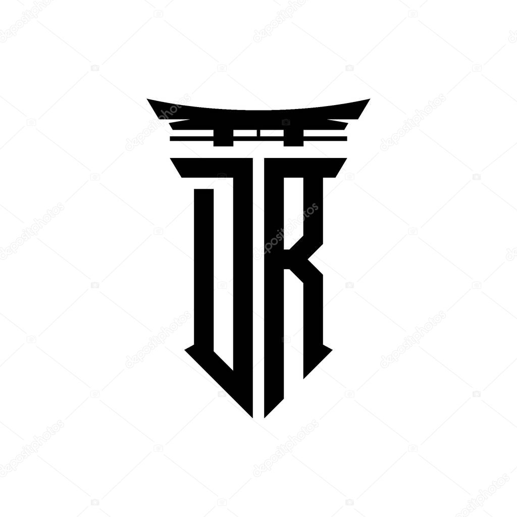 Logo initial monogram with geometric modern Torii Gate Japanese style design in isolated background, minimalist geometric japanese style logo.
