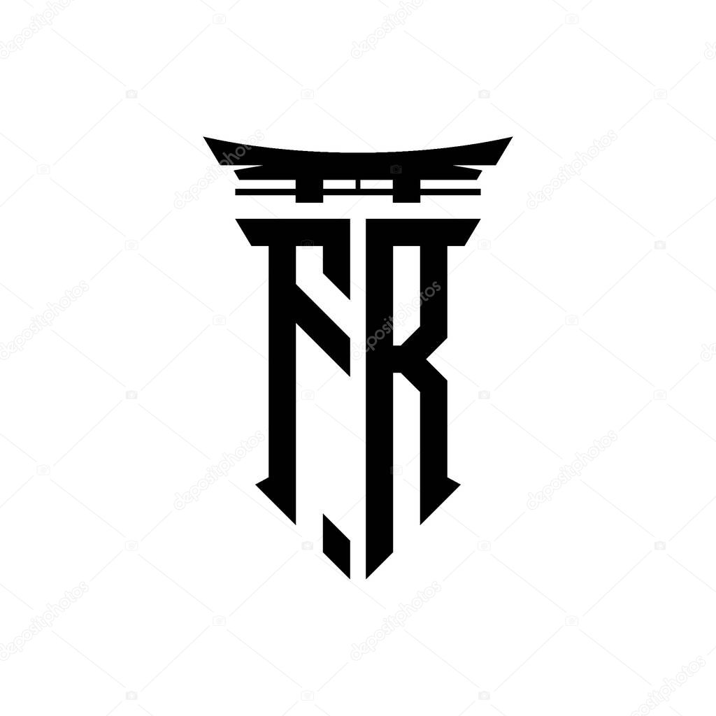 Logo initial monogram with geometric modern Torii Gate Japanese style design in isolated background, minimalist geometric japanese style logo.