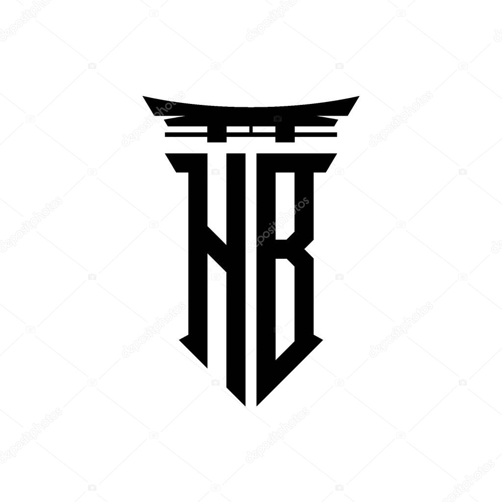 Logo initial monogram with geometric modern Torii Gate Japanese style design in isolated background, minimalist geometric japanese style logo.
