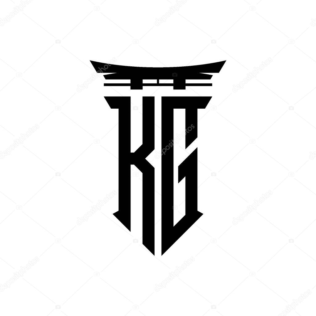 Logo initial monogram with geometric modern Torii Gate Japanese style design in isolated background, minimalist geometric japanese style logo.