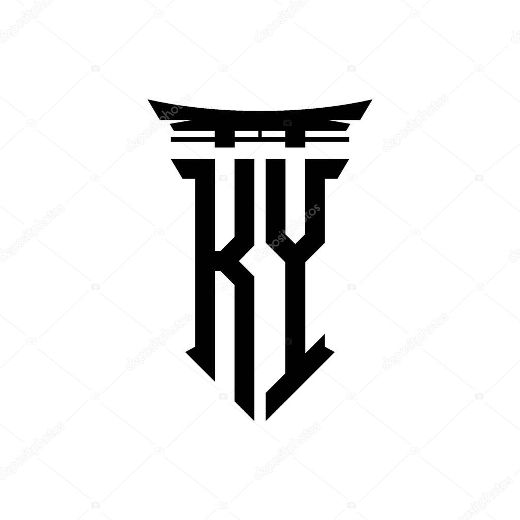 Logo initial monogram with geometric modern Torii Gate Japanese style design in isolated background, minimalist geometric japanese style logo.