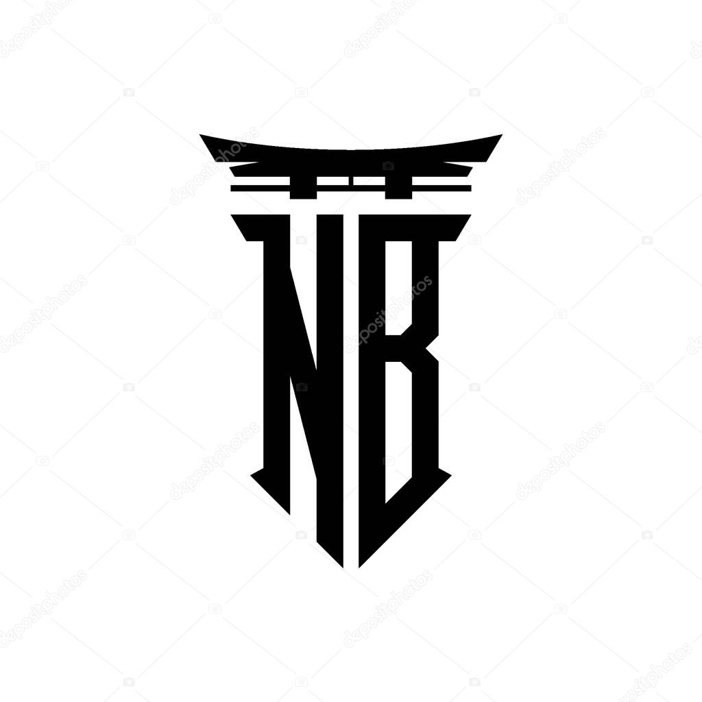 Logo initial monogram with geometric modern Torii Gate Japanese style design in isolated background, minimalist geometric japanese style logo.