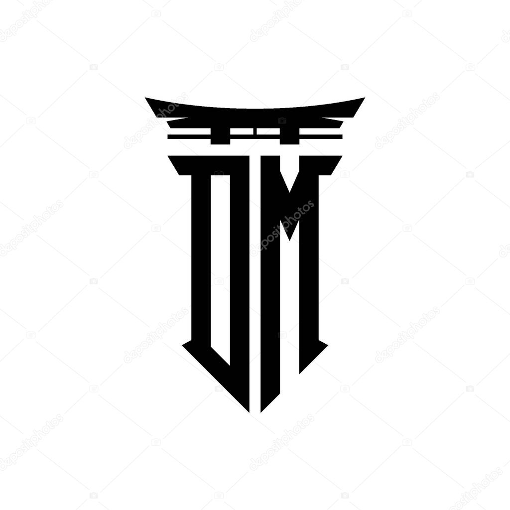 Logo initial monogram with geometric modern Torii Gate Japanese style design in isolated background, minimalist geometric japanese style logo.