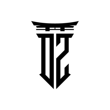 İlk logo geometrik modern Torii Kapısı Japon stili tasarımı ile izole edilmiş arka plan, minimalist geometrik Japon tarzı logo.