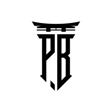 İlk logo geometrik modern Torii Kapısı Japon stili tasarımı ile izole edilmiş arka plan, minimalist geometrik Japon tarzı logo.