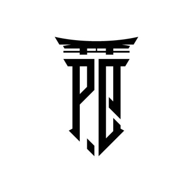İlk logo geometrik modern Torii Kapısı Japon stili tasarımı ile izole edilmiş arka plan, minimalist geometrik Japon tarzı logo.