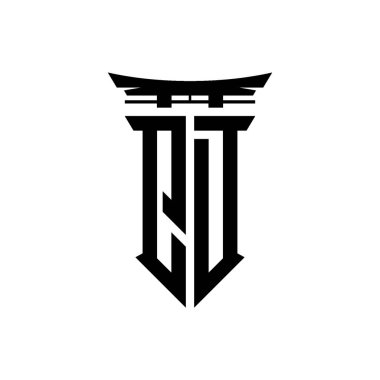 İlk logo geometrik modern Torii Kapısı Japon stili tasarımı ile izole edilmiş arka plan, minimalist geometrik Japon tarzı logo.