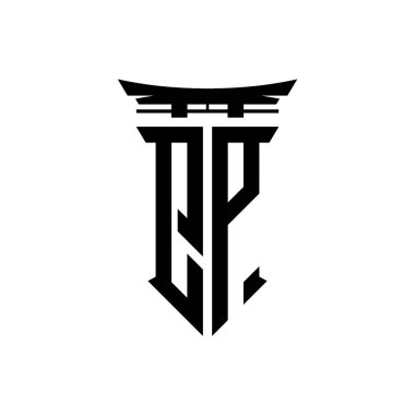 İlk logo geometrik modern Torii Kapısı Japon stili tasarımı ile izole edilmiş arka plan, minimalist geometrik Japon tarzı logo.