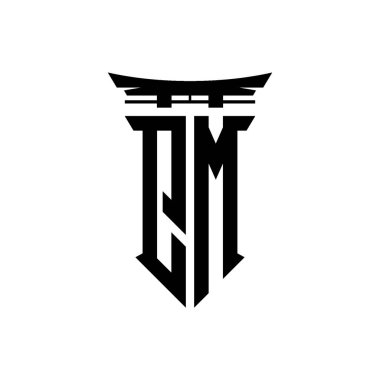 İlk logo geometrik modern Torii Kapısı Japon stili tasarımı ile izole edilmiş arka plan, minimalist geometrik Japon tarzı logo.