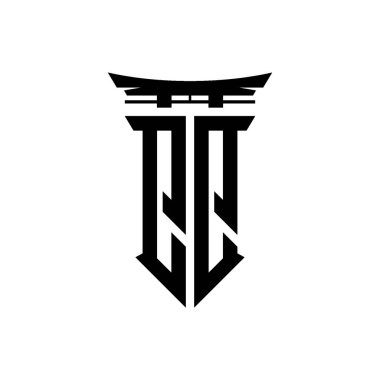 İlk logo geometrik modern Torii Kapısı Japon stili tasarımı ile izole edilmiş arka plan, minimalist geometrik Japon tarzı logo.