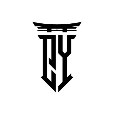 İlk logo geometrik modern Torii Kapısı Japon stili tasarımı ile izole edilmiş arka plan, minimalist geometrik Japon tarzı logo.