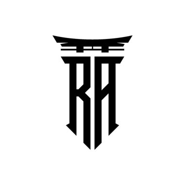 İlk logo geometrik modern Torii Kapısı Japon stili tasarımı ile izole edilmiş arka plan, minimalist geometrik Japon tarzı logo.