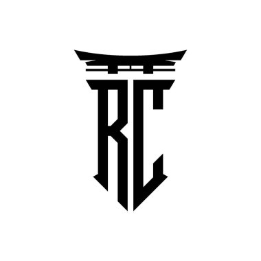 İlk logo geometrik modern Torii Kapısı Japon stili tasarımı ile izole edilmiş arka plan, minimalist geometrik Japon tarzı logo.