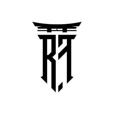 İlk logo geometrik modern Torii Kapısı Japon stili tasarımı ile izole edilmiş arka plan, minimalist geometrik Japon tarzı logo.