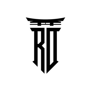 İlk logo geometrik modern Torii Kapısı Japon stili tasarımı ile izole edilmiş arka plan, minimalist geometrik Japon tarzı logo.