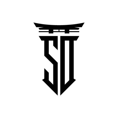 İlk logo geometrik modern Torii Kapısı Japon stili tasarımı ile izole edilmiş arka plan, minimalist geometrik Japon tarzı logo.