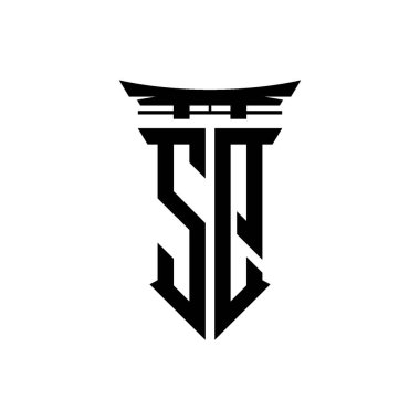 İlk logo geometrik modern Torii Kapısı Japon stili tasarımı ile izole edilmiş arka plan, minimalist geometrik Japon tarzı logo.