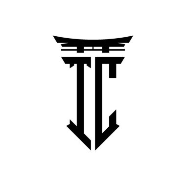 İlk logo geometrik modern Torii Kapısı Japon stili tasarımı ile izole edilmiş arka plan, minimalist geometrik Japon tarzı logo.