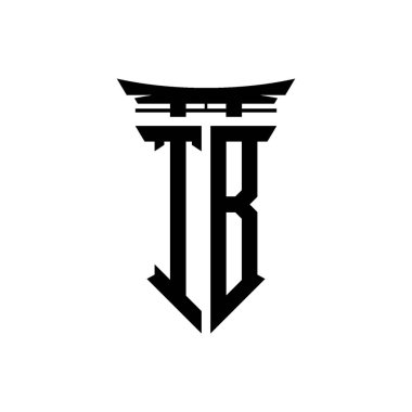 İlk logo geometrik modern Torii Kapısı Japon stili tasarımı ile izole edilmiş arka plan, minimalist geometrik Japon tarzı logo.