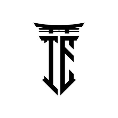 İlk logo geometrik modern Torii Kapısı Japon stili tasarımı ile izole edilmiş arka plan, minimalist geometrik Japon tarzı logo.