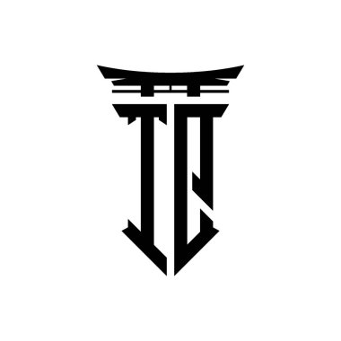 İlk logo geometrik modern Torii Kapısı Japon stili tasarımı ile izole edilmiş arka plan, minimalist geometrik Japon tarzı logo.