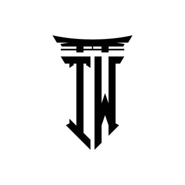 İlk logo geometrik modern Torii Kapısı Japon stili tasarımı ile izole edilmiş arka plan, minimalist geometrik Japon tarzı logo.
