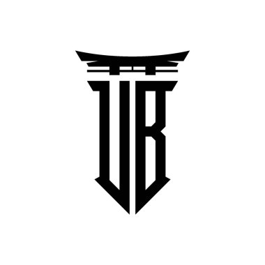 İlk logo geometrik modern Torii Kapısı Japon stili tasarımı ile izole edilmiş arka plan, minimalist geometrik Japon tarzı logo.