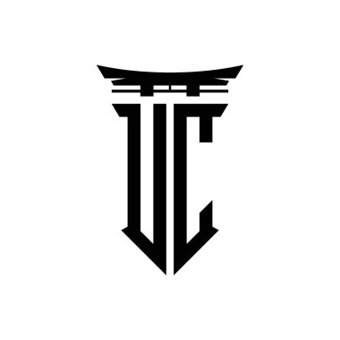 İlk logo geometrik modern Torii Kapısı Japon stili tasarımı ile izole edilmiş arka plan, minimalist geometrik Japon tarzı logo.