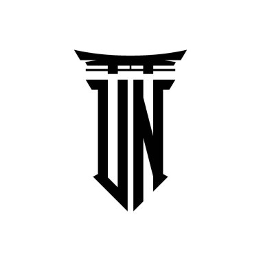 İlk logo geometrik modern Torii Kapısı Japon stili tasarımı ile izole edilmiş arka plan, minimalist geometrik Japon tarzı logo.