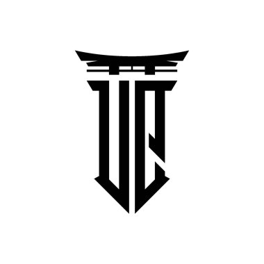 İlk logo geometrik modern Torii Kapısı Japon stili tasarımı ile izole edilmiş arka plan, minimalist geometrik Japon tarzı logo.