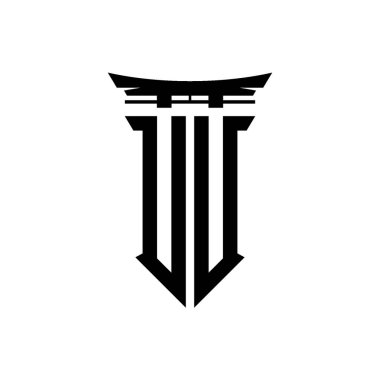İlk logo geometrik modern Torii Kapısı Japon stili tasarımı ile izole edilmiş arka plan, minimalist geometrik Japon tarzı logo.