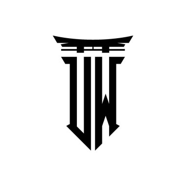İlk logo geometrik modern Torii Kapısı Japon stili tasarımı ile izole edilmiş arka plan, minimalist geometrik Japon tarzı logo.