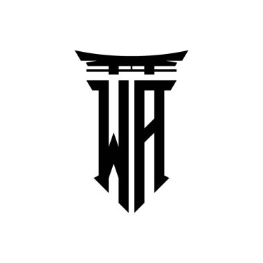 İlk logo geometrik modern Torii Kapısı Japon stili tasarımı ile izole edilmiş arka plan, minimalist geometrik Japon tarzı logo.