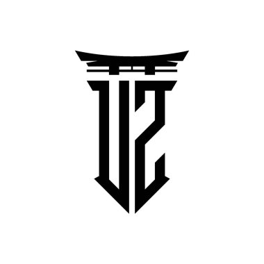 İlk logo geometrik modern Torii Kapısı Japon stili tasarımı ile izole edilmiş arka plan, minimalist geometrik Japon tarzı logo.