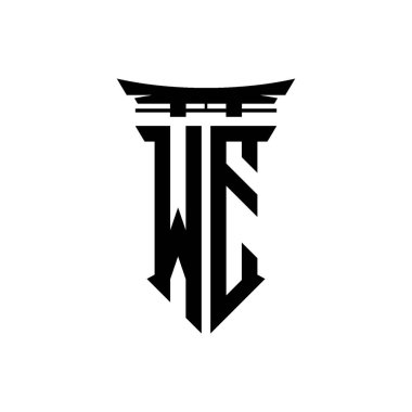 İlk logo geometrik modern Torii Kapısı Japon stili tasarımı ile izole edilmiş arka plan, minimalist geometrik Japon tarzı logo.